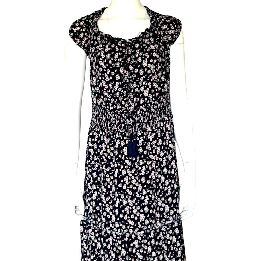 205 Collins 3X Cottagecore Smocked Floral Tiered Sleeveless Ruffle Maxi Dress